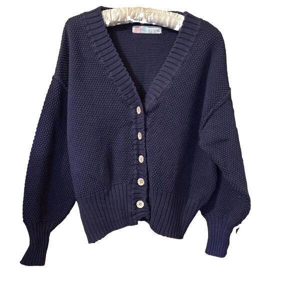 Free People Sweaters - FP Beach Free People Blue Cotton Cropped Cardigan Sweater Dolman SZ XS